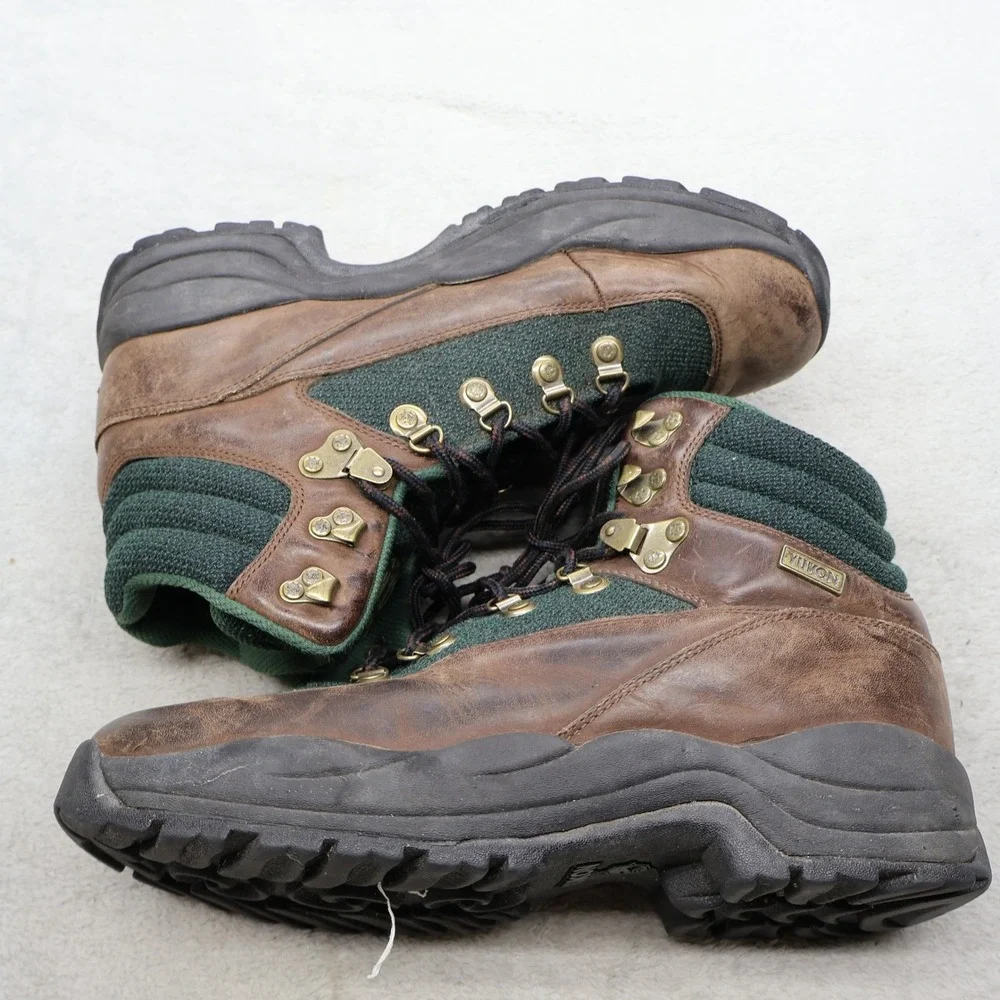 Yukon Mens 11M‎ Hiking Boots Brown Expedition Leather Rugged Trail Mesh Outdoor